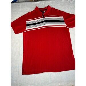 Ecko Unltd Mens Polo Shirt Size 3XL Red Striped Short Sleeve Cotton